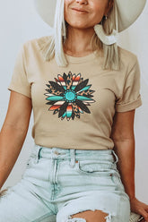 Western Boho Sunflower Graphic Tee - MeraKy Vibes