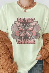 Be The Change Boho Vintage Graphic Tee - MeraKy Vibes