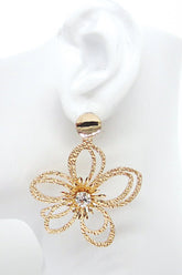 Textured Flower Post Earrings - MeraKy Vibes