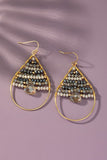 Faceted Glass Beaded Teardrop Hoop Earrings