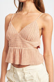 CROPPED SIDE CUT SPAGHETTI STRAP TOP - MeraKy Vibes