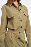 Button Down Cargo Jumpsuit