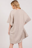 SAGE + FIG Peace Sign Applique Short Sleeve Tee Dress