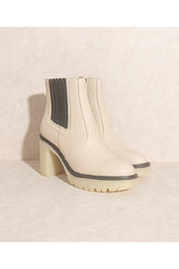 Cream Anastasia Heeled Boots