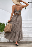 Printed Spaghetti Strap Tie Back Dress - MeraKy Vibes