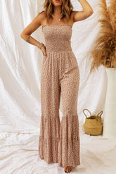 Floral Spaghetti Strap Smocked Wide Leg Jumpsuit - MeraKy Vibes