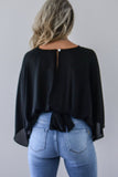V-Neck Ruched Three-Quarter Sleeve Blouse - MeraKy Vibes