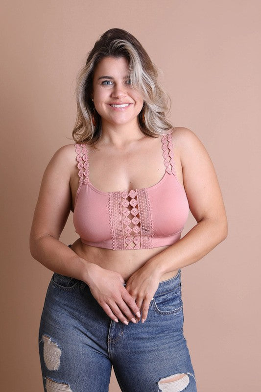 Boho Eye Lace Applique Bralette Plus Size - MeraKy Vibes