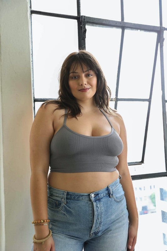 Plus Size Tattoo Mesh Racerback Bralette - MeraKy Vibes