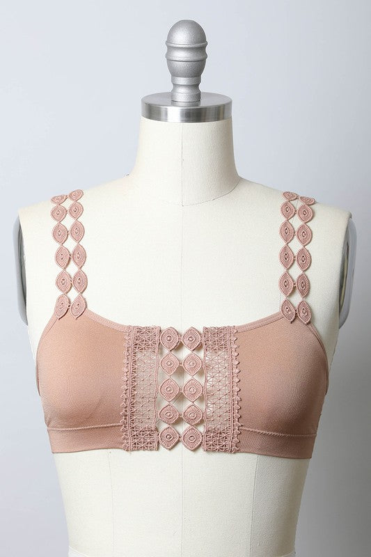 Boho Eye Lace Applique Bralette - MeraKy Vibes