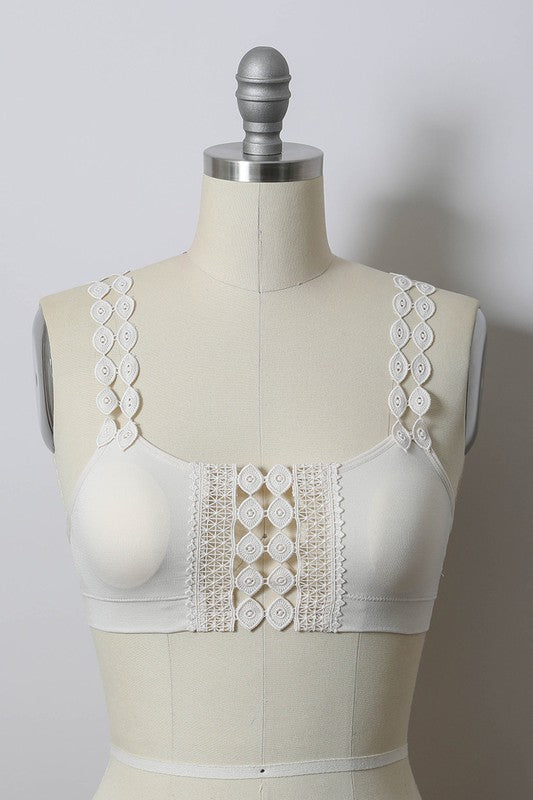 Boho Eye Lace Applique Bralette - MeraKy Vibes