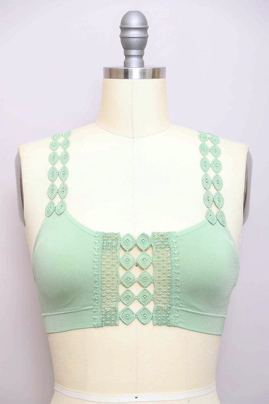 Boho Eye Lace Applique Bralette - MeraKy Vibes