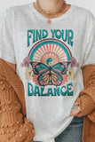 Find Your Balance Boho Vintage Graphic Tee - MeraKy Vibes