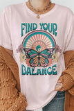 Find Your Balance Boho Vintage Graphic Tee - MeraKy Vibes