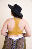 Plus Size Ribbed Lace Boho Racerback Bralette - MeraKy Vibes