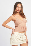 CROPPED SIDE CUT SPAGHETTI STRAP TOP - MeraKy Vibes