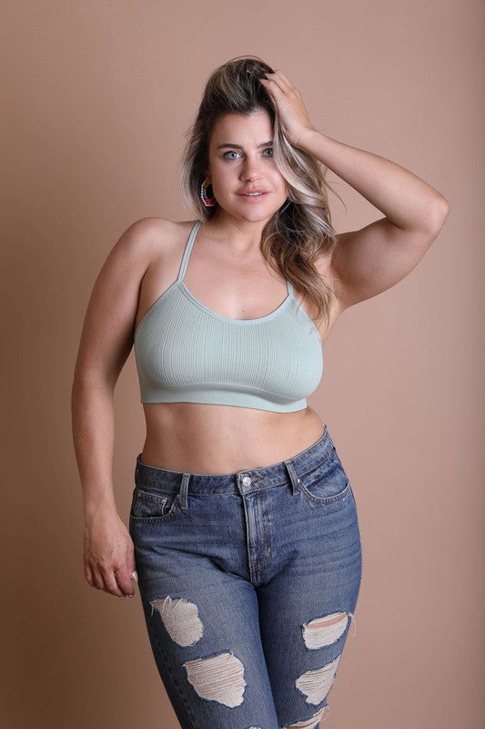 Plus Size Tattoo Mesh Racerback Bralette - MeraKy Vibes