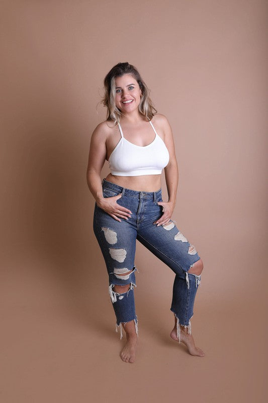Plus Size Tattoo Mesh Racerback Bralette - MeraKy Vibes