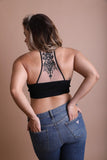 Plus Size Tattoo Mesh Racerback Bralette - MeraKy Vibes