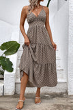 Printed Spaghetti Strap Tie Back Dress - MeraKy Vibes