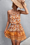 Bohemian Frill Trim Strapless Dress - MeraKy Vibes