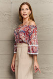 Off Shoulder Bohemian Style Blouse