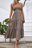 Printed Spaghetti Strap Tie Back Dress - MeraKy Vibes