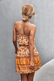 Bohemian Frill Trim Strapless Dress - MeraKy Vibes