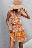 Bohemian Frill Trim Strapless Dress - MeraKy Vibes